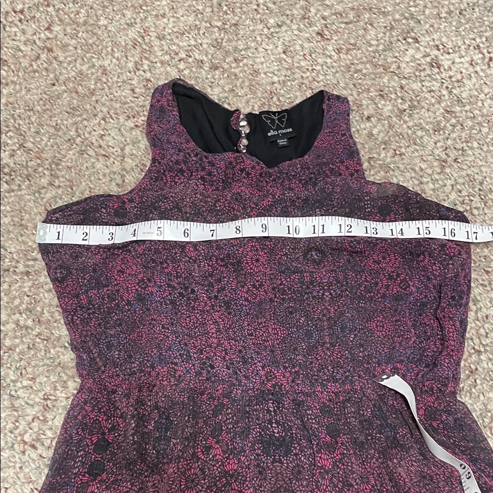 Ella moss 100% silk Purple and Pink Sleeveless High-Low asymmetrical hem Dress - Picture 3 of 10